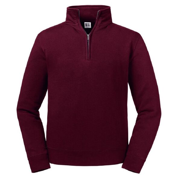 Russell Mens Authentic Quarter Zip Sweatshirt / Burgundy